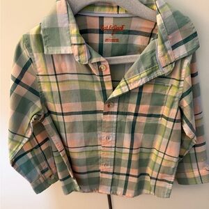 Cat & Jack Pastel Plaid Button-Down Shirt